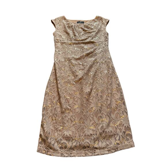 Taupe Lace Mother of the Bride Dress - Size 8 - Picture 11 of 15